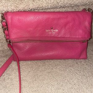 Pink flap fold over crossbody Kate Spade Purse